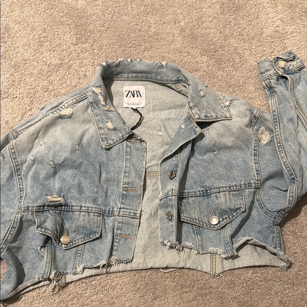 Zara Distressed Denim Jacket